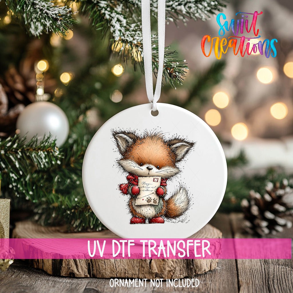 Cute Fox With Letter UV DTF Ornament Transfer | O-1866 - Swiit Creations