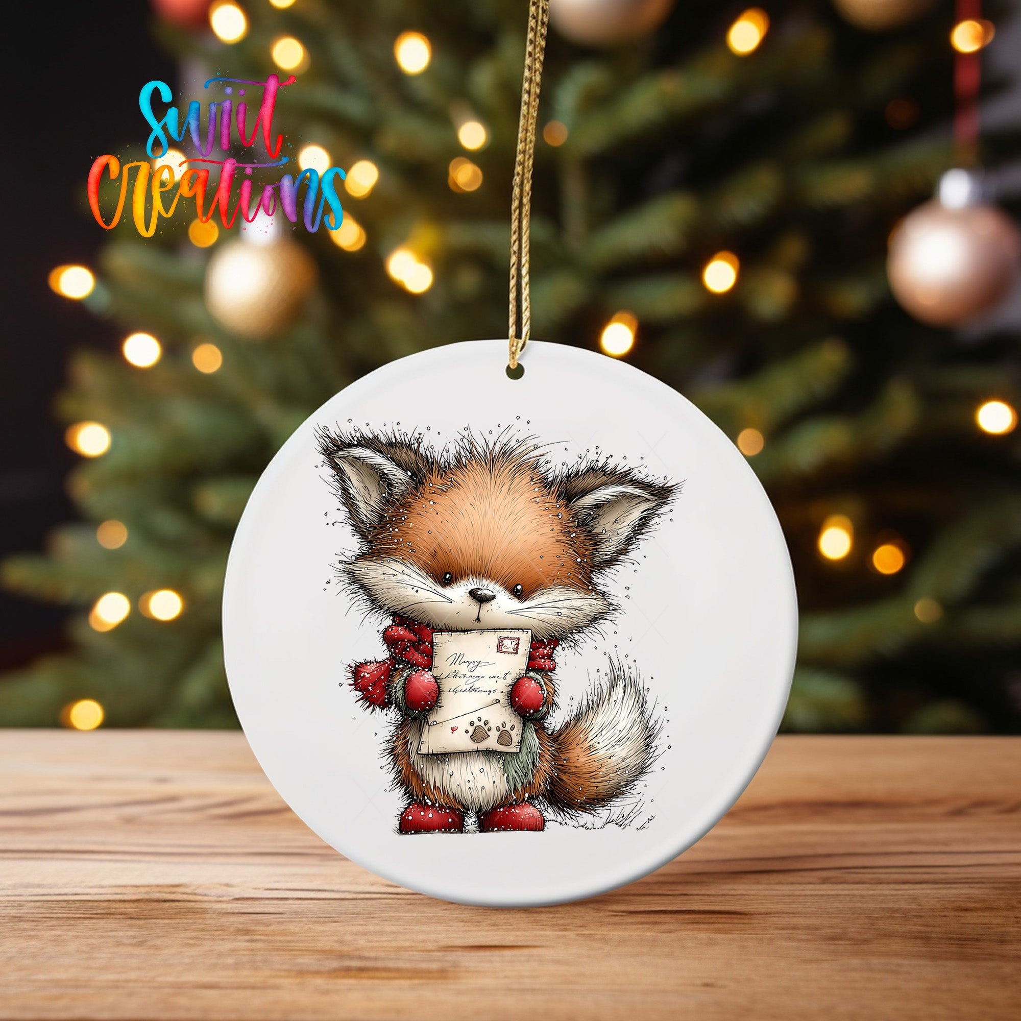 Cute Fox With Letter UV DTF Ornament Transfer | O-1866 - Swiit Creations