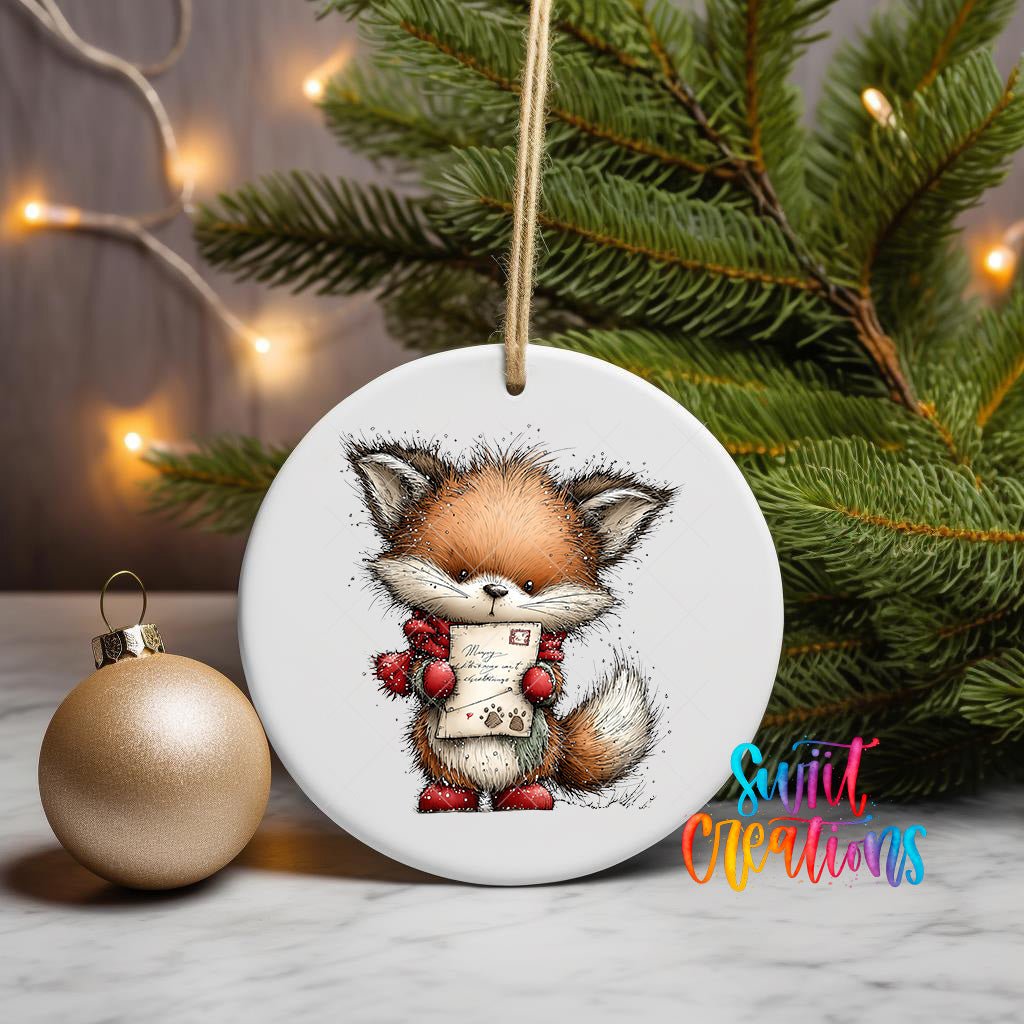 Cute Fox With Letter UV DTF Ornament Transfer | O-1866 - Swiit Creations