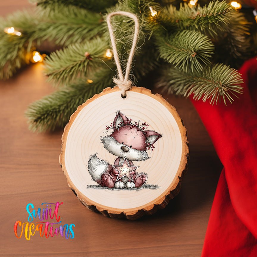 Cute Pink Fox With Star UV DTF Ornament Transfer | O-1939 - Swiit Creations