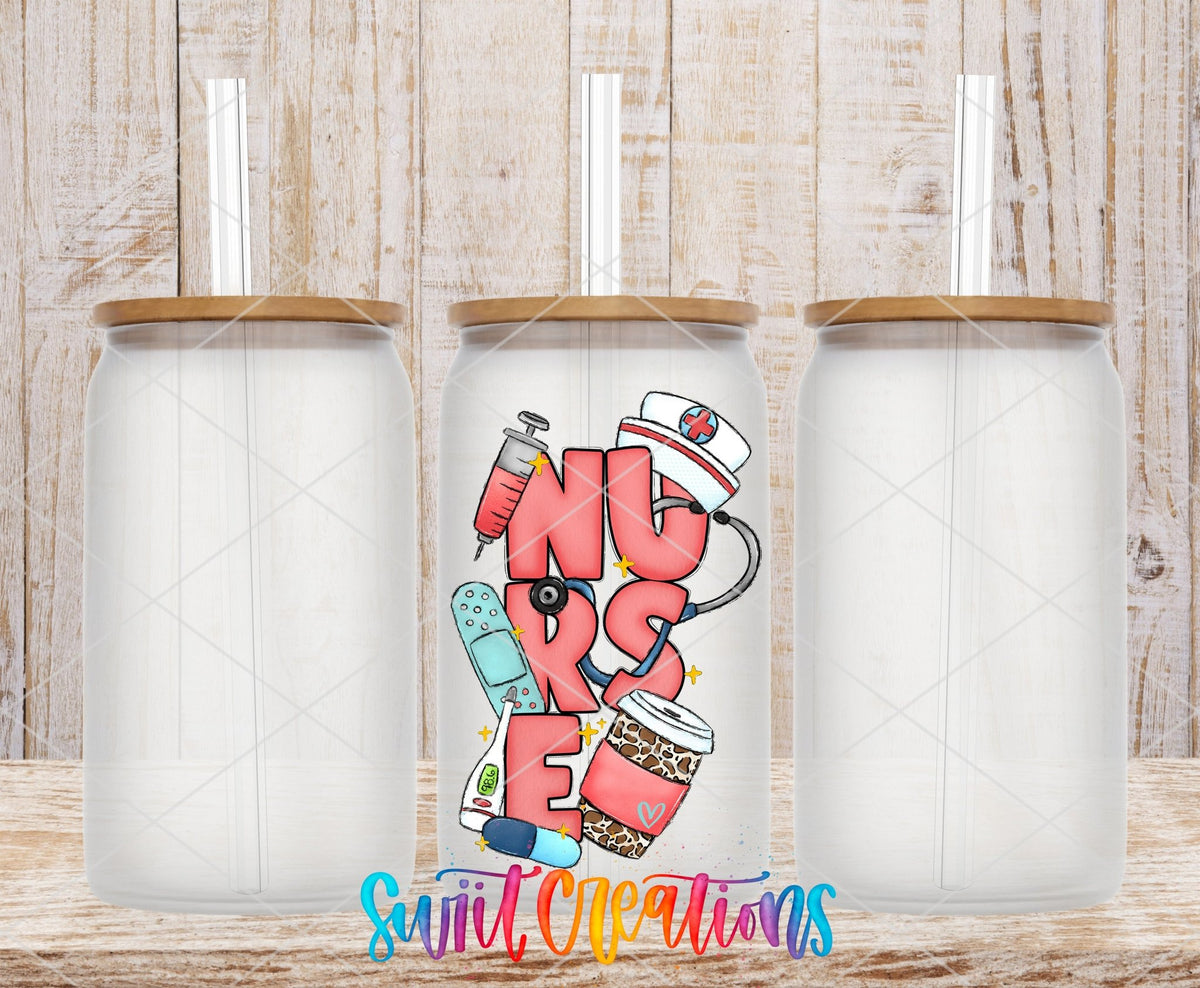 Cute Pink Nurse UV DTF Cup Decal | UV1362 - Swiit Creations