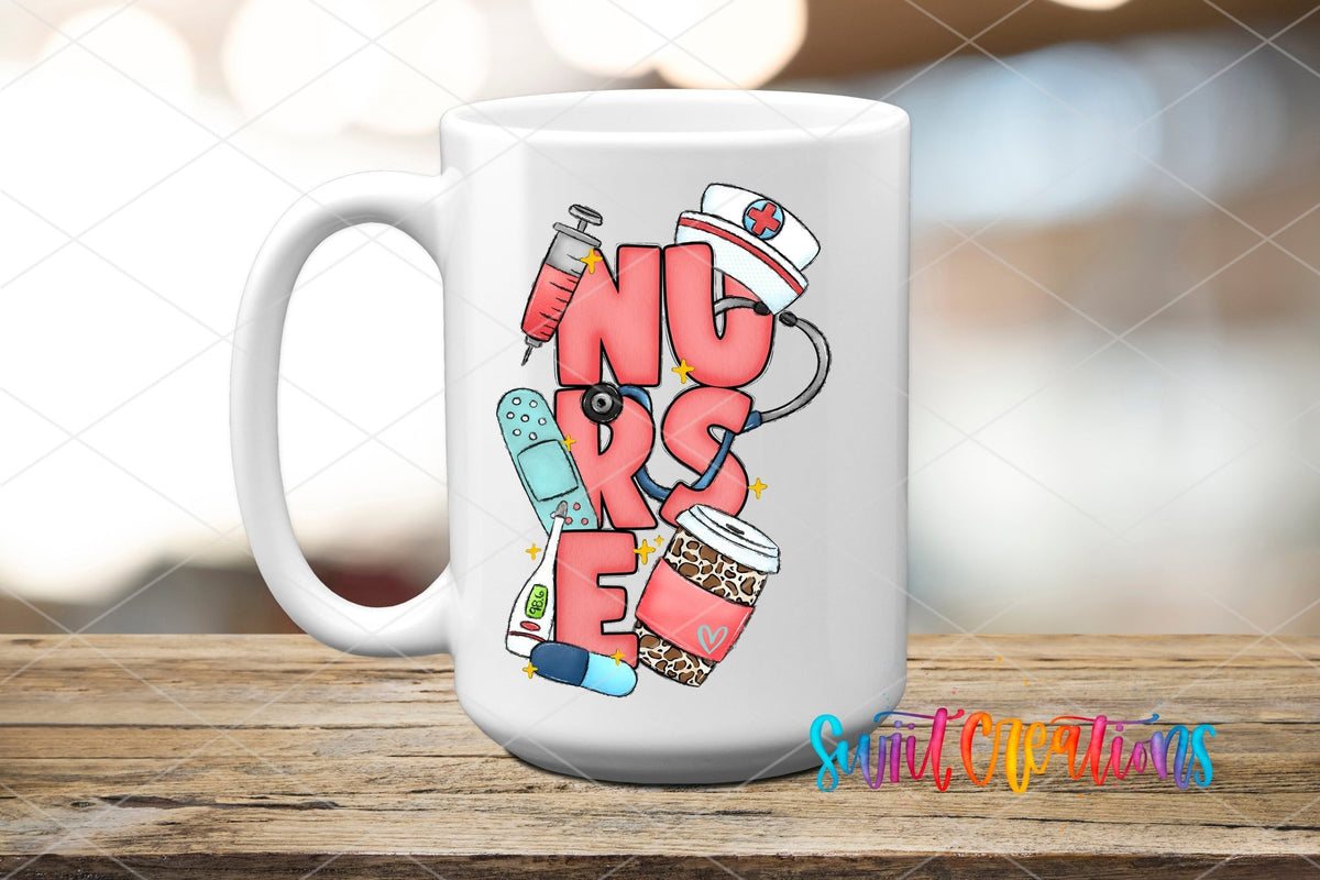 Cute Pink Nurse UV DTF Cup Decal | UV1362 - Swiit Creations