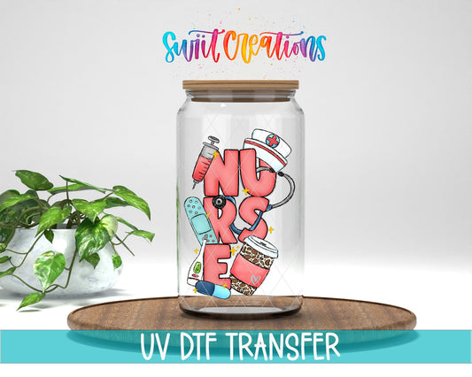 Cute Pink Nurse UV DTF Cup Decal | UV1362 - Swiit Creations
