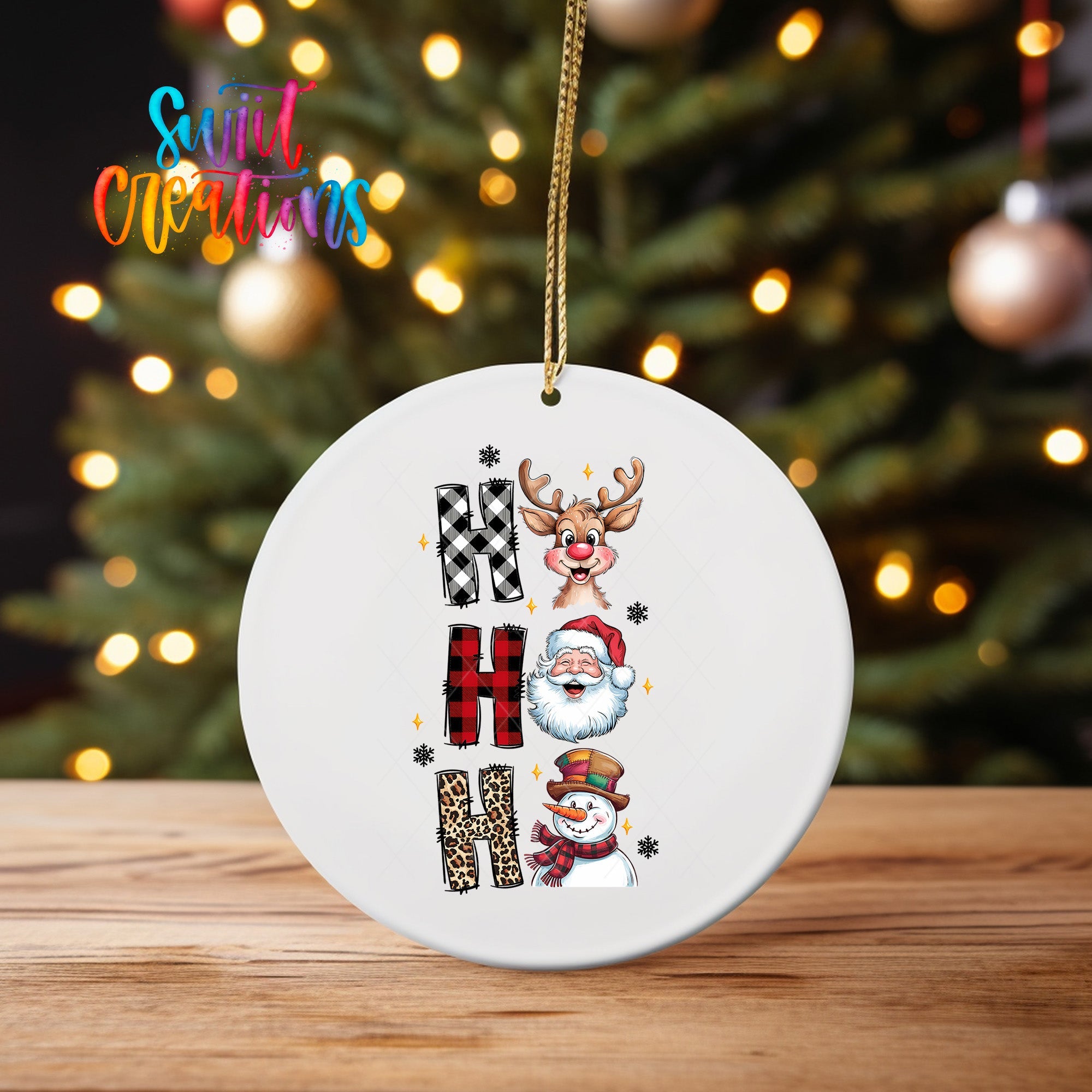 Cute Santa Snowman Merry Christmas UV DTF Ornament Transfer | O-1204 - Swiit Creations