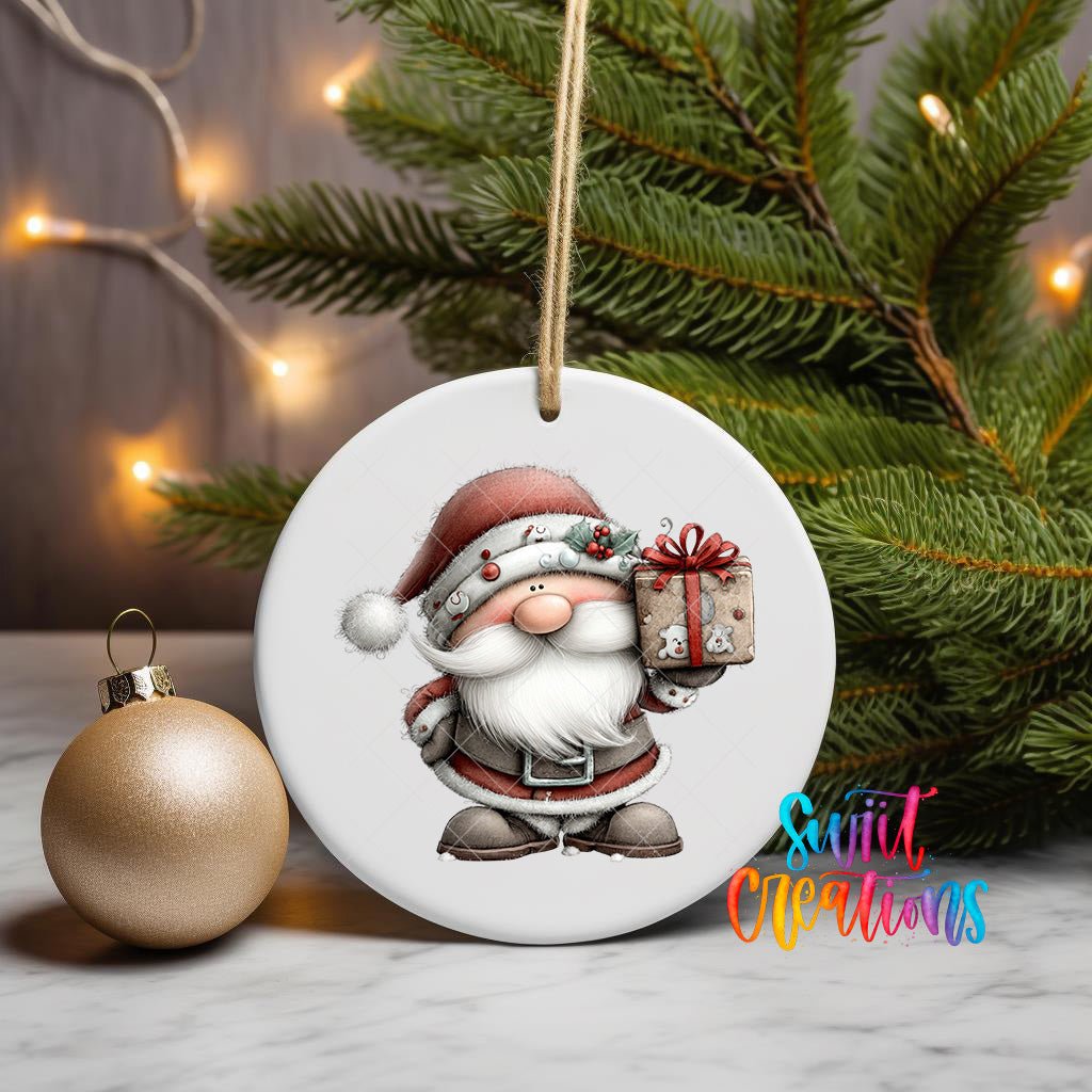 Cute Santa With Gift Christmas UV DTF Ornament Transfer | O-1973 - Swiit Creations