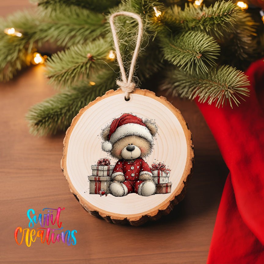 Cute Teddy Bear With Gifts UV DTF Ornament Transfer | O-1793 - Swiit Creations
