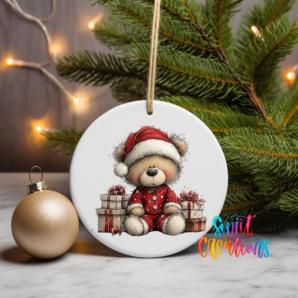 Cute Teddy Bear With Gifts UV DTF Ornament Transfer | O-1793 - Swiit Creations