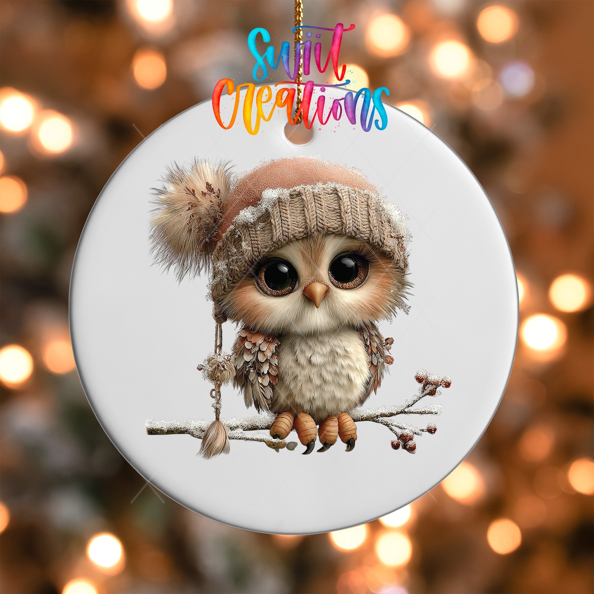 Cute Winter Owl Christmas UV DTF Ornament Transfer | O-1977 - Swiit Creations