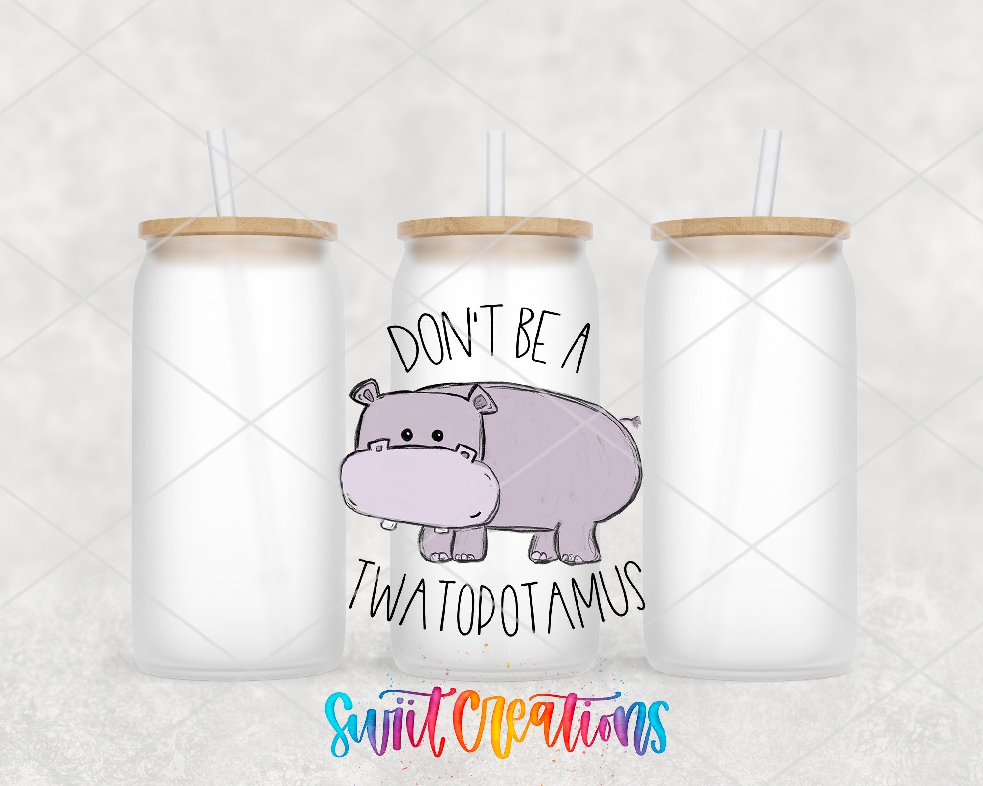 a couple of bottles with a hippo on them