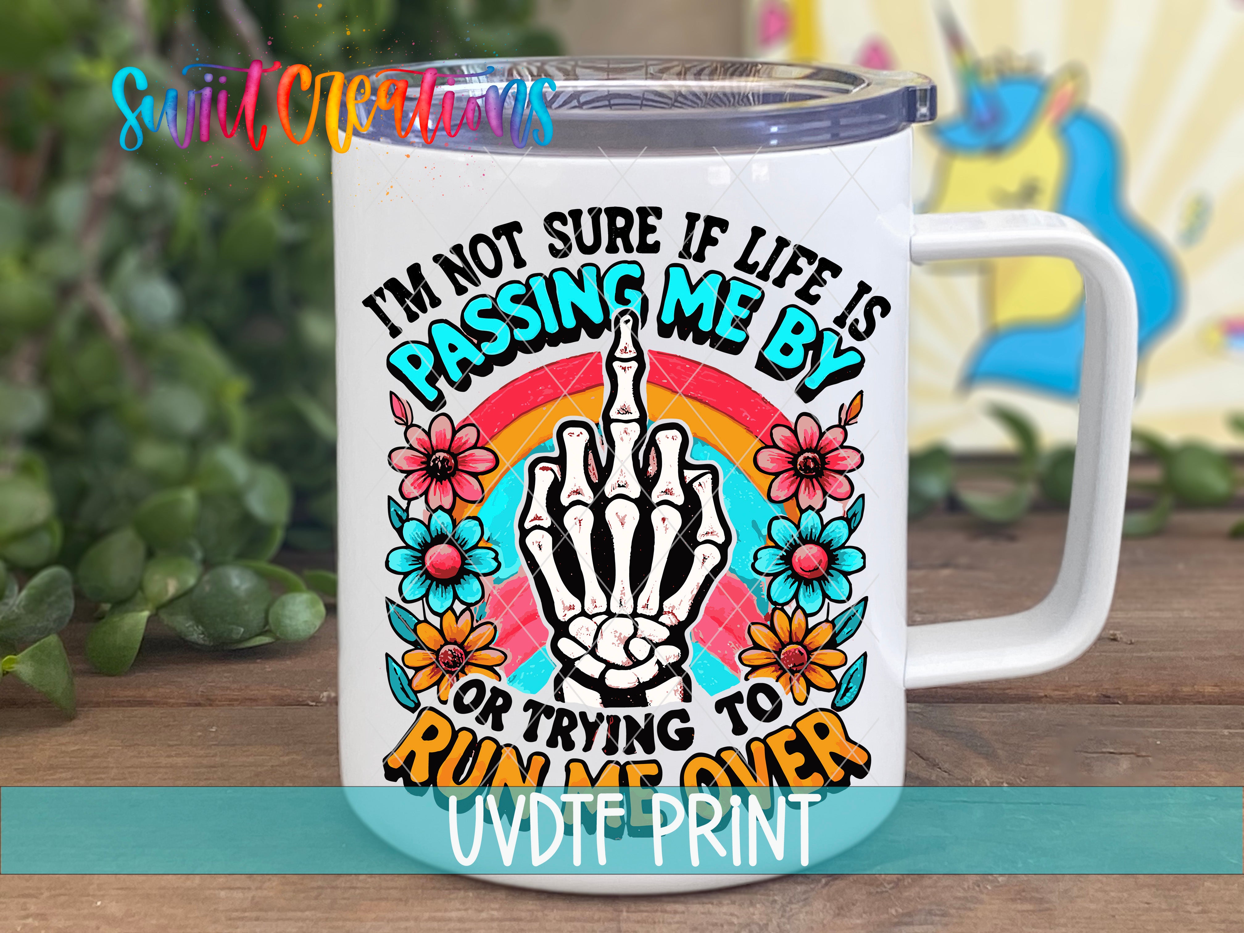 a white coffee mug with the words i'm not sure if life is passing