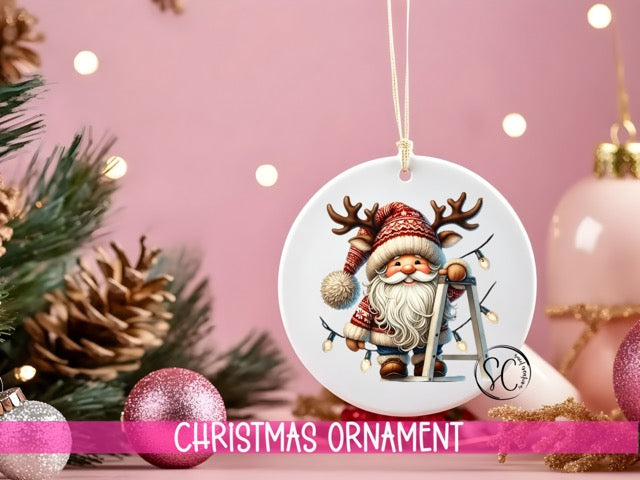 a christmas ornament hanging from a christmas tree
