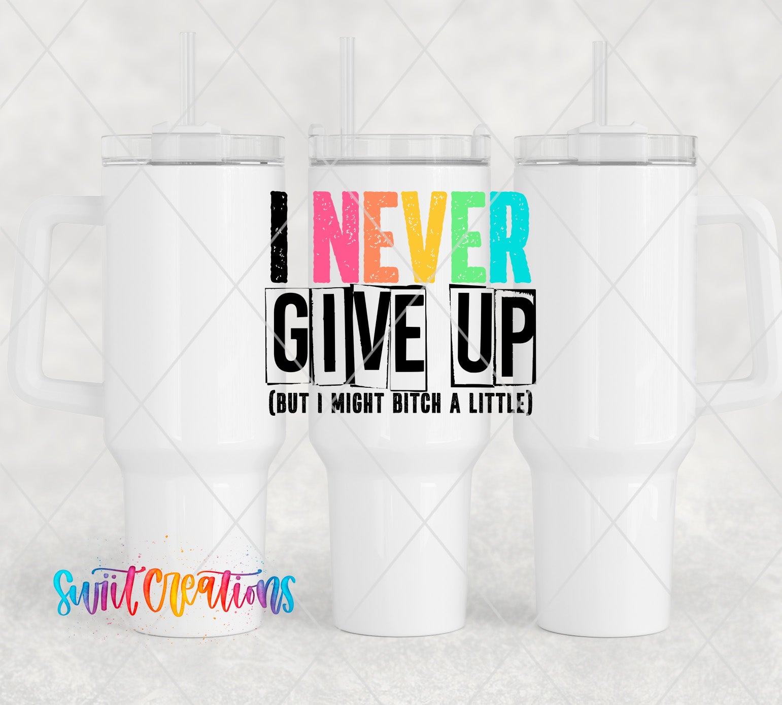a couple of white coffee mugs sitting next to each other