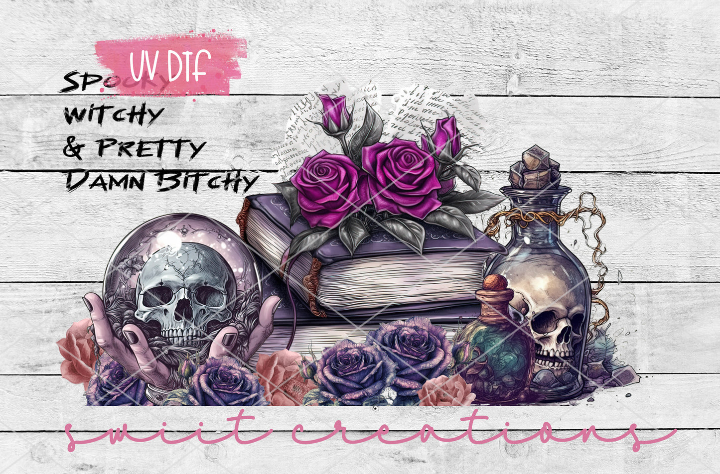 a picture of a book with a skull and roses on it