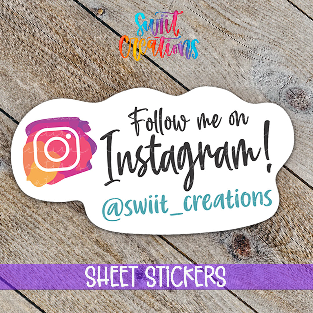 a sticker with the words follow me on instagramn