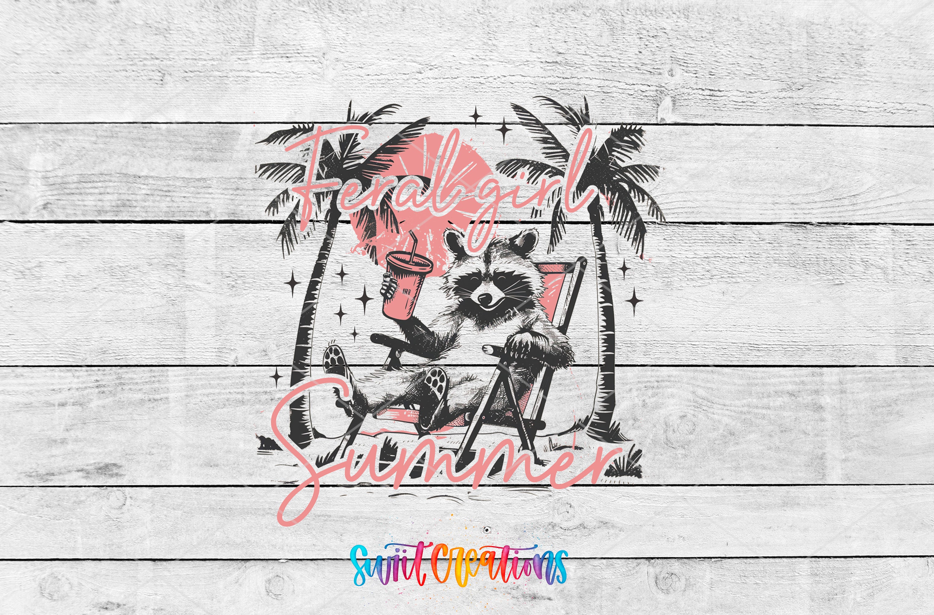 a raccoon is sitting on a beach chair