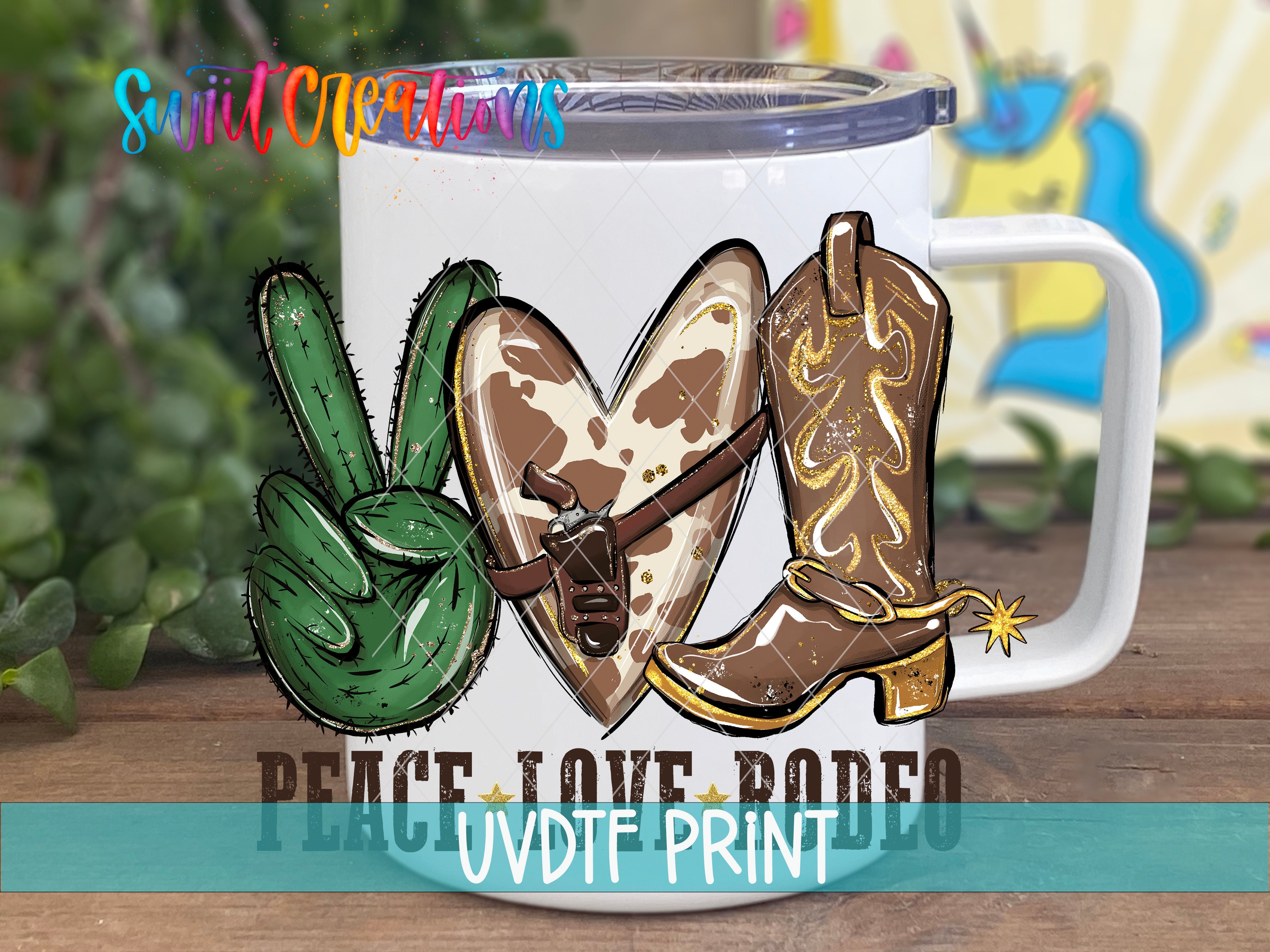 a coffee mug with a pair of cowboy boots on it