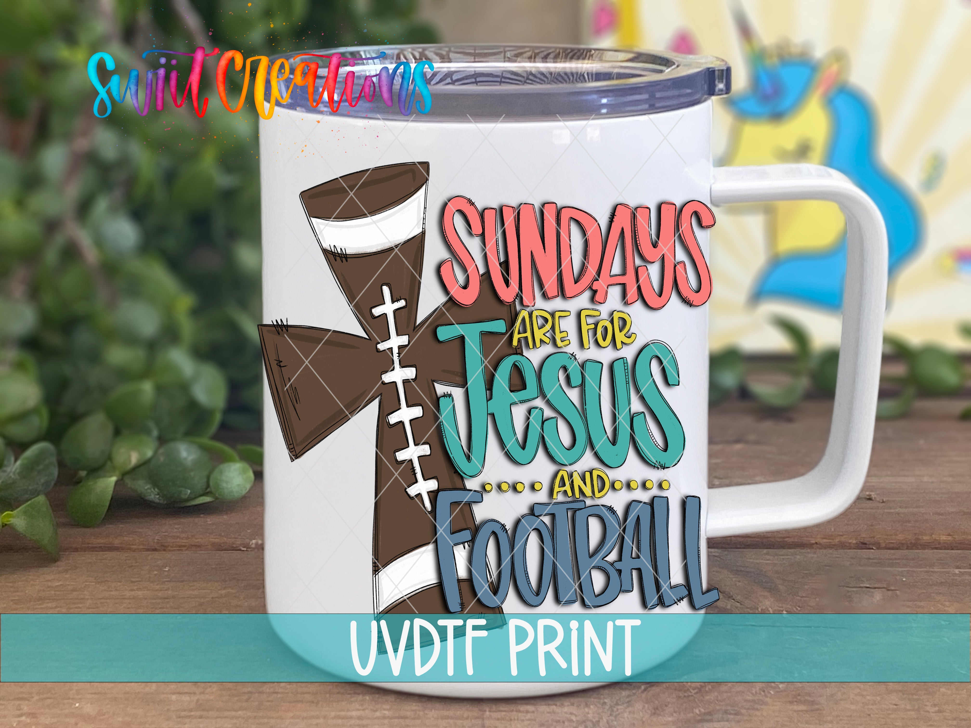a coffee mug with the words sunday are for jesus and football