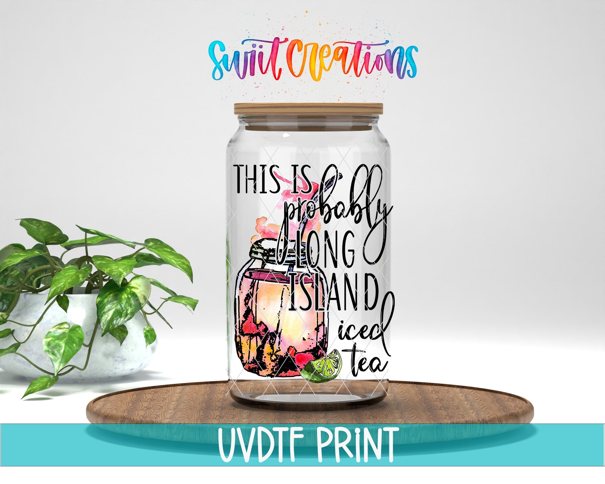 a glass jar with a painted quote on it