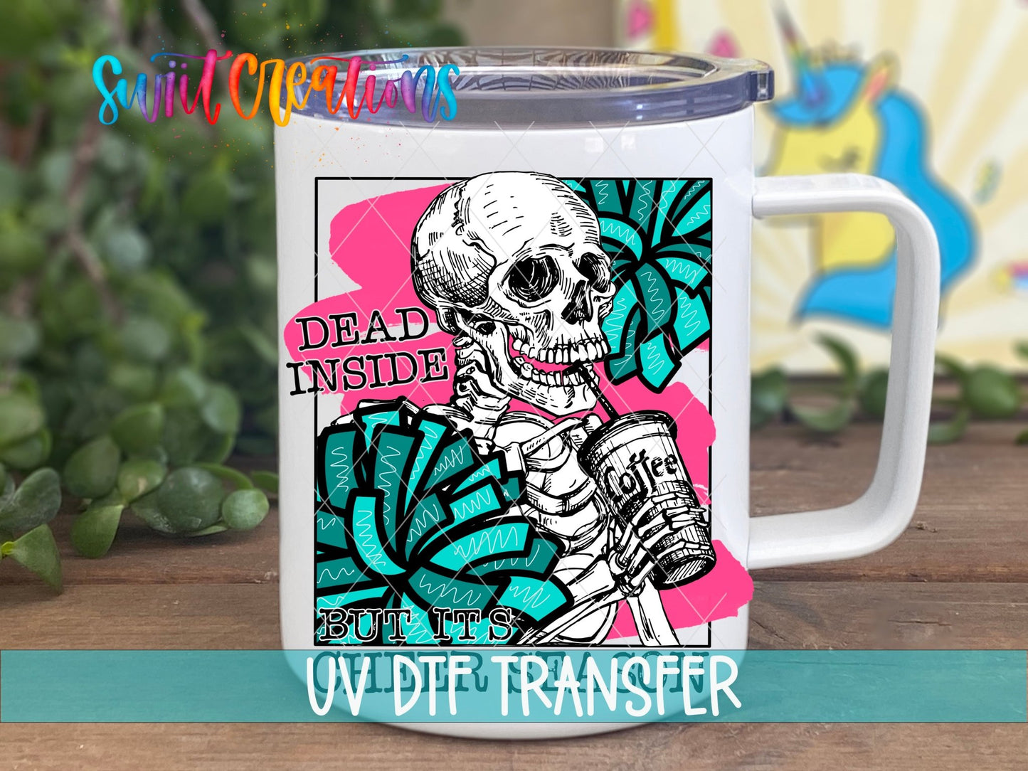 Dead Inside But It's Cheer Season UV DTF Cup Decal | UV626 - Swiit Creations