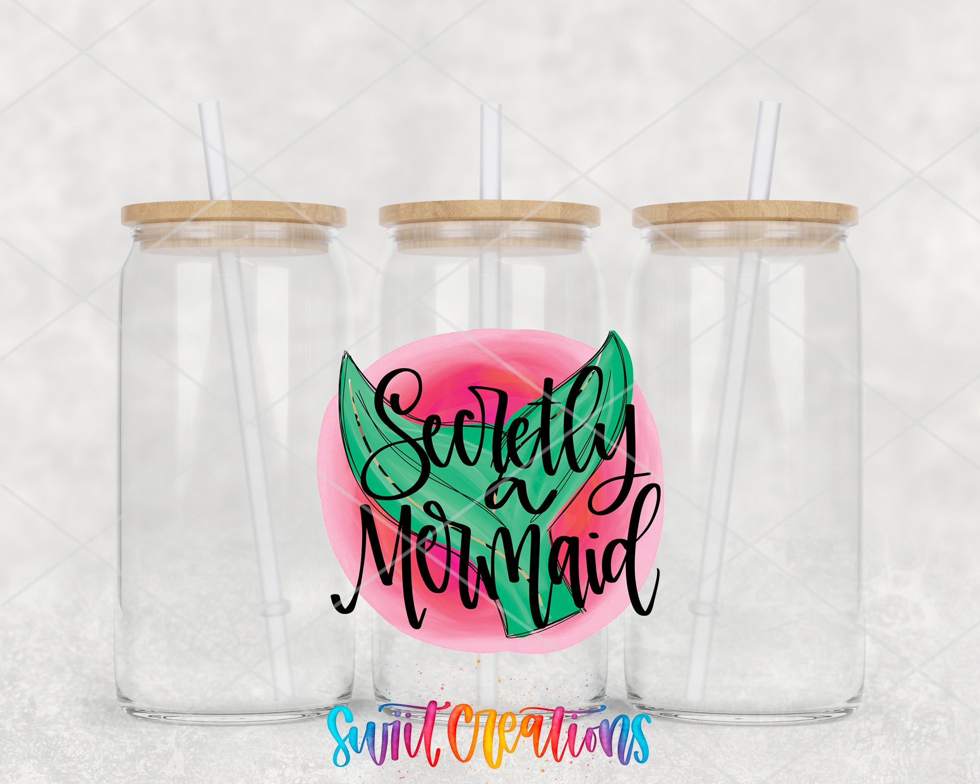 a couple of plastic cups with straws in them