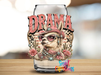 Drama Llama Western Glam UV DTF Transfer | Funny Cowgirl Llama Design | UV2074 - Swiit Creations