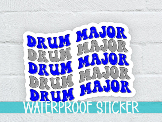 Drum Major Sticker Blue and Silver SS681 - Swiit Creations