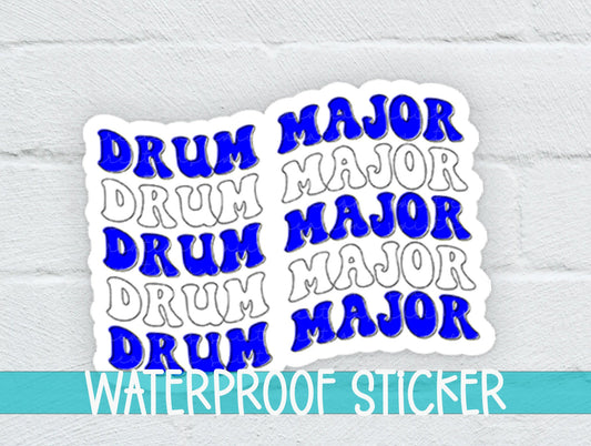 Drum Major Sticker Blue and White SS835 - Swiit Creations