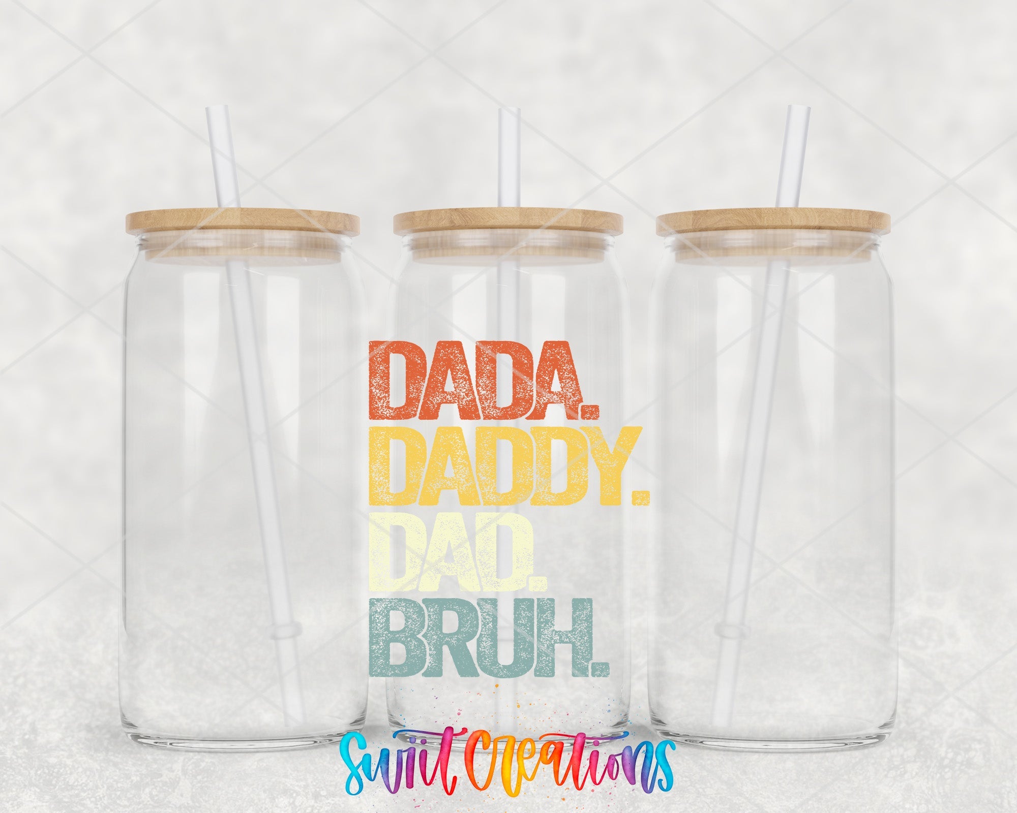 a couple of glass cups with straws in them