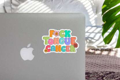 F*ck Tongue Cancer colorful retro letter waterproof vinyl sticker
