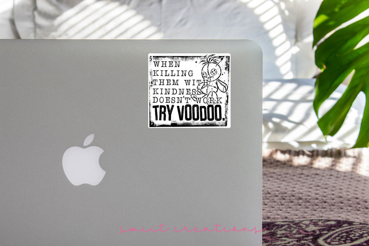 Try Voodoo sticker on the lid of a silver laptop