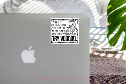 Try Voodoo sticker on the lid of a silver laptop