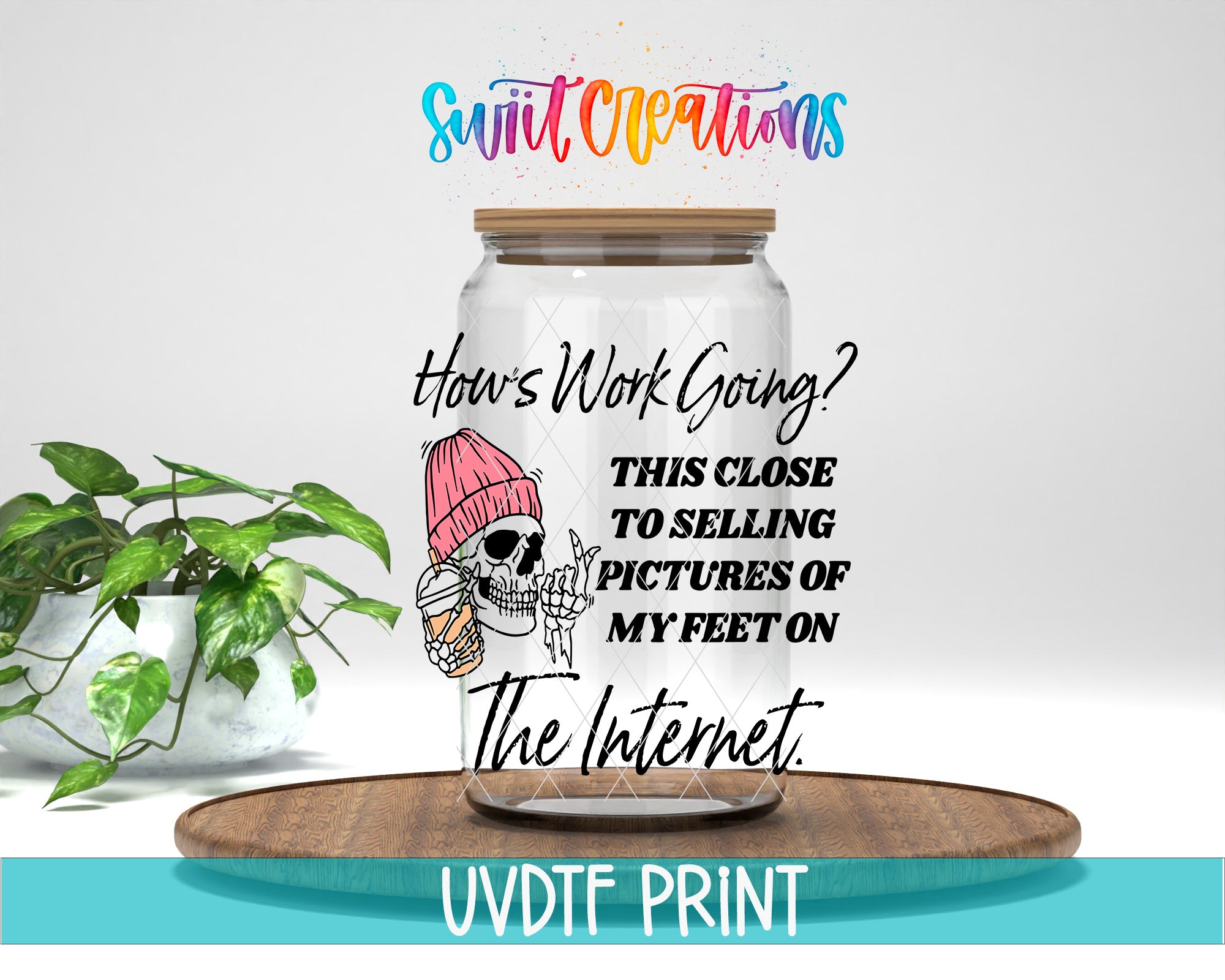 The image is a digital illustration featuring a skeleton wearing a pink beanie, with text overlaying the image.