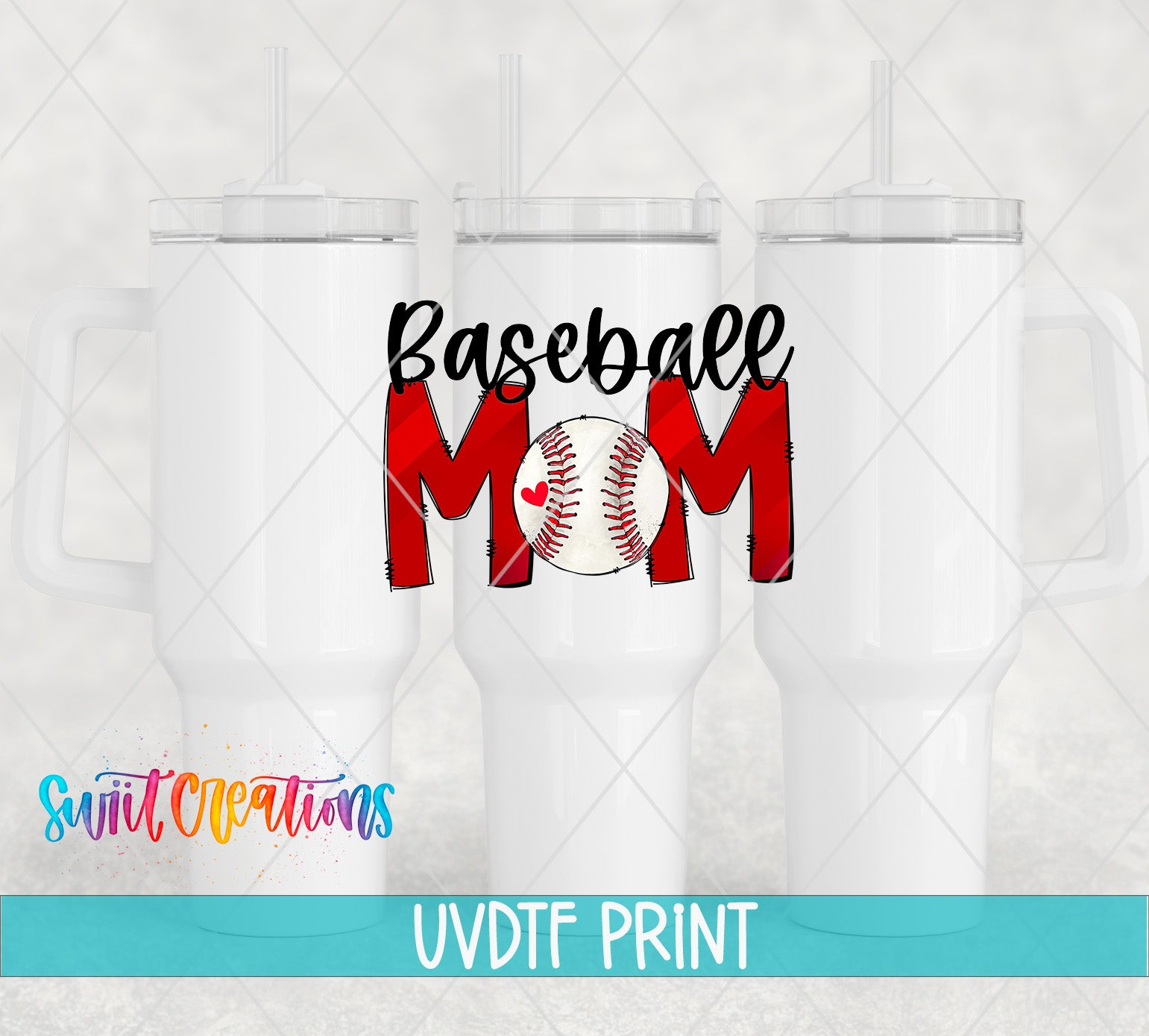 a baseball mom tumbler with the word baseball mom on it