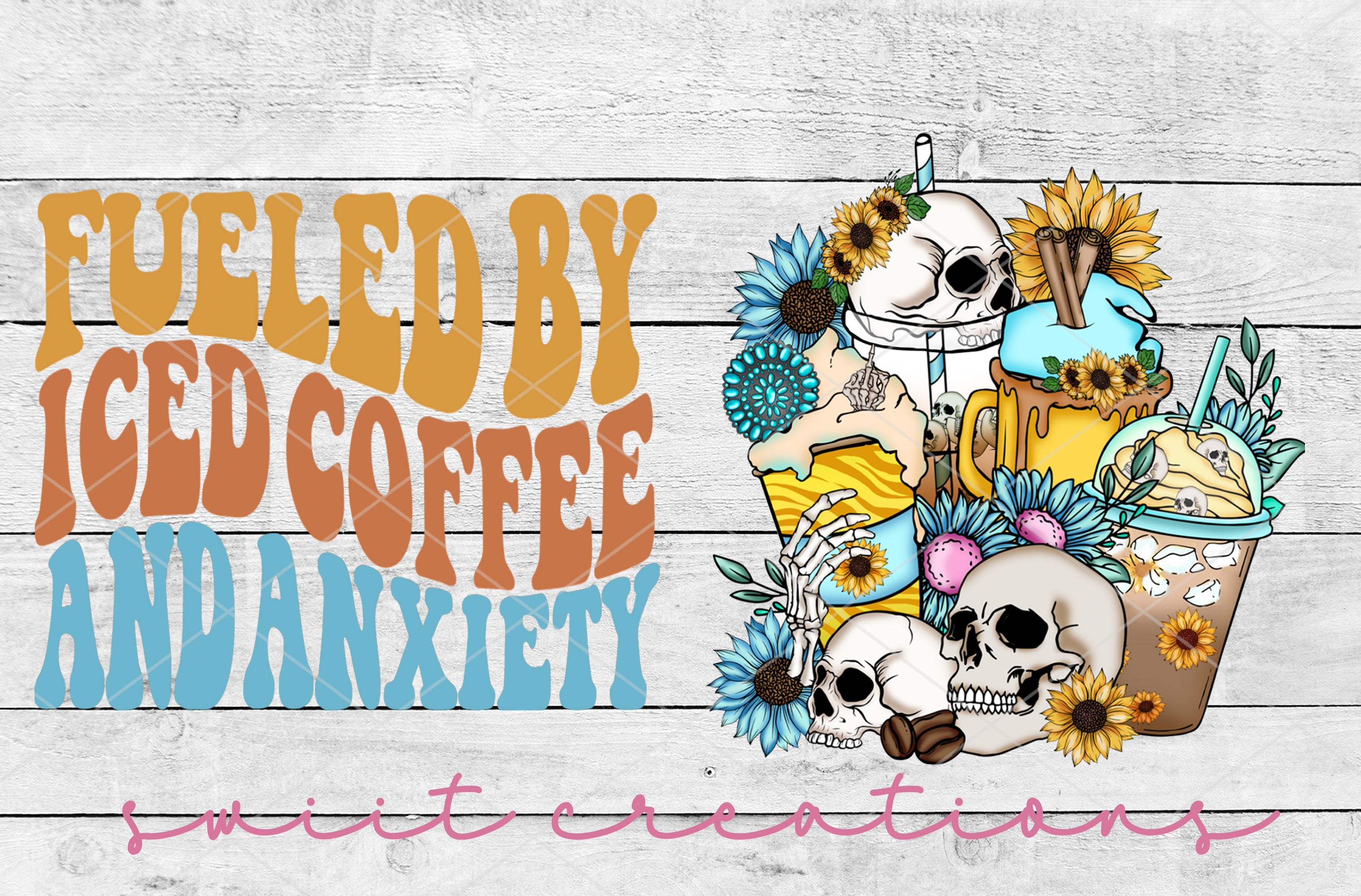 a sign that says fueled by iced coffee and anarchy