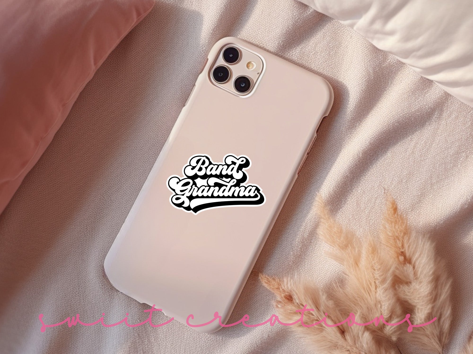 a phone case with a sticker on it