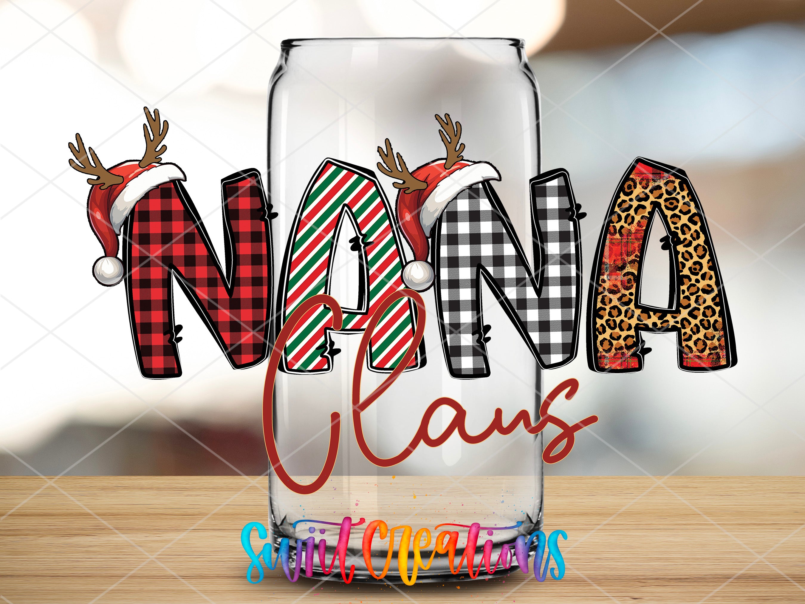 a glass with the word nanna class on it
