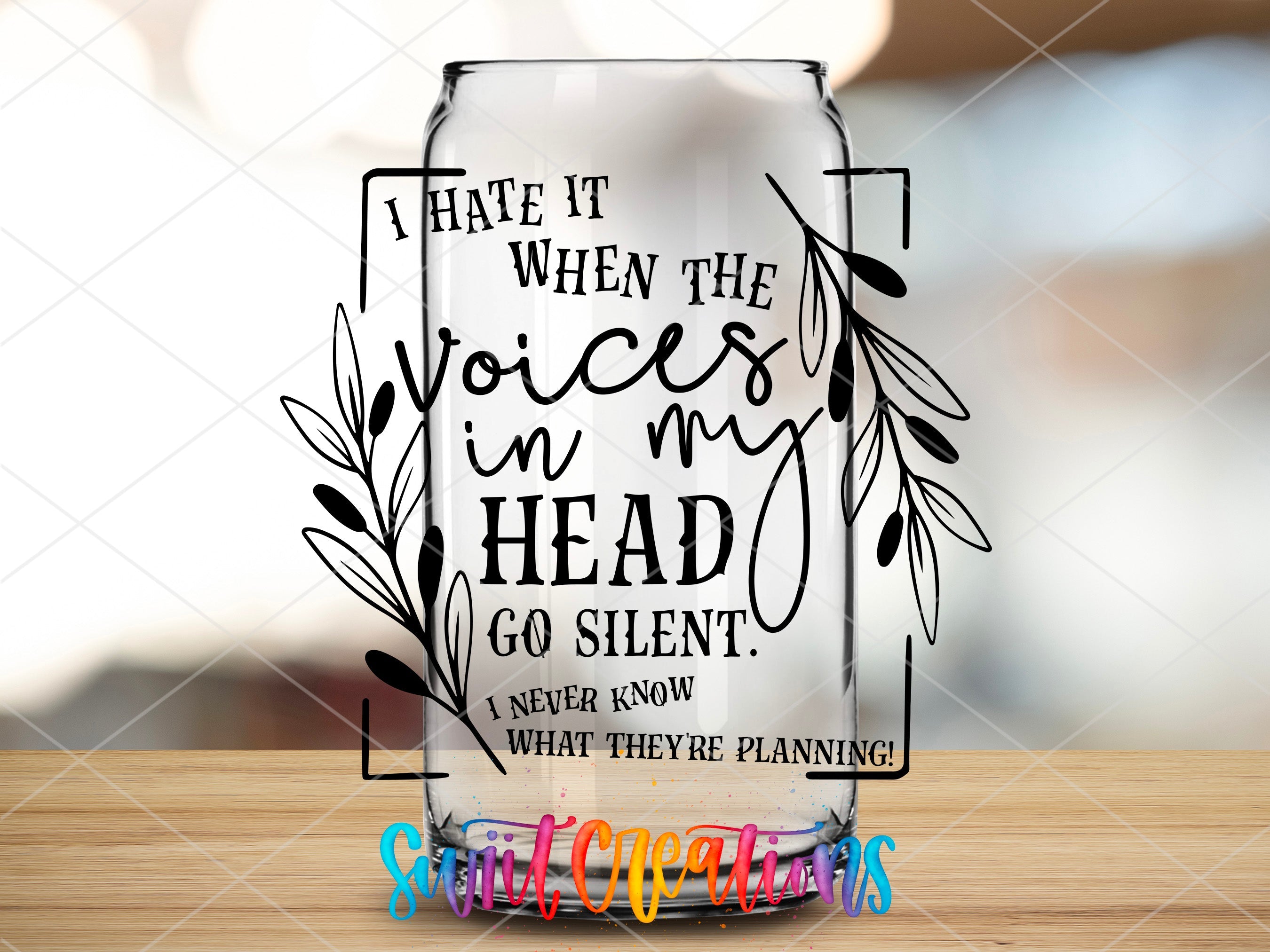 a glass jar with a quote on it
