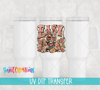 Easy Tiger Western Glam UV DTF Transfer | Cowgirl Tiger Drinkware Design | UV2075 - Swiit Creations