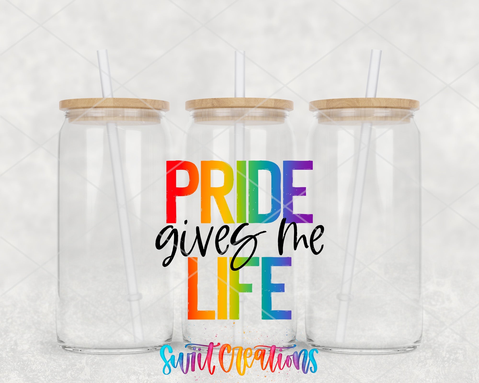 two tumblers with the words pride gives me life