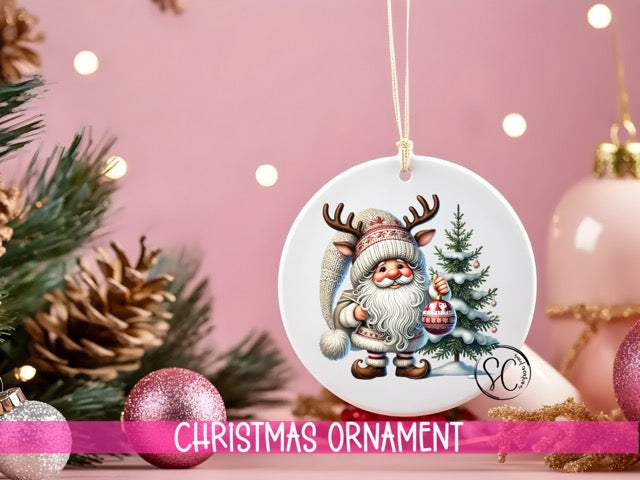 a christmas ornament hanging from a christmas tree