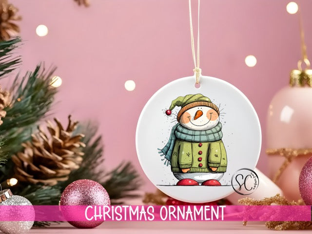 a christmas ornament hanging from a tree