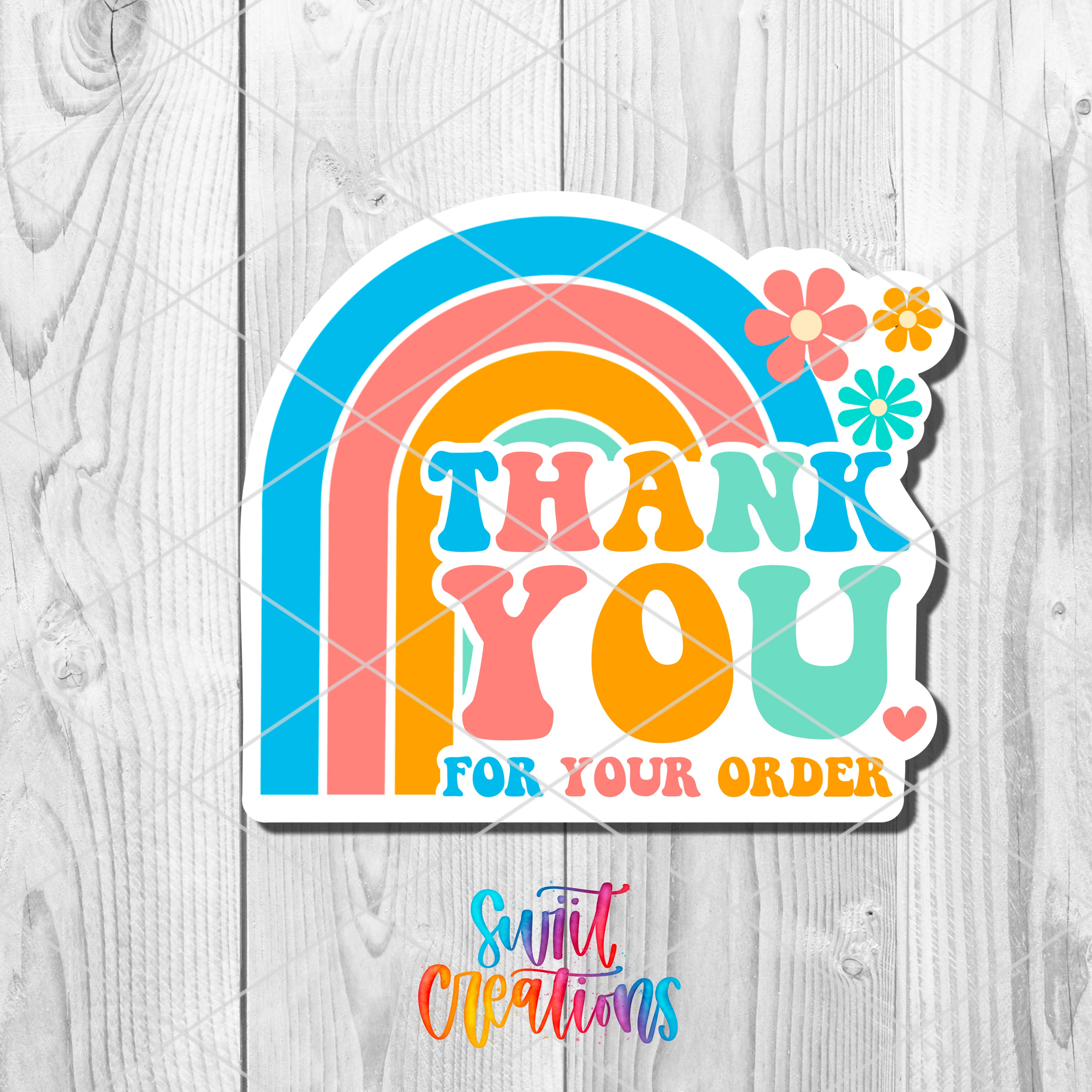 a sticker that says thank you for your order