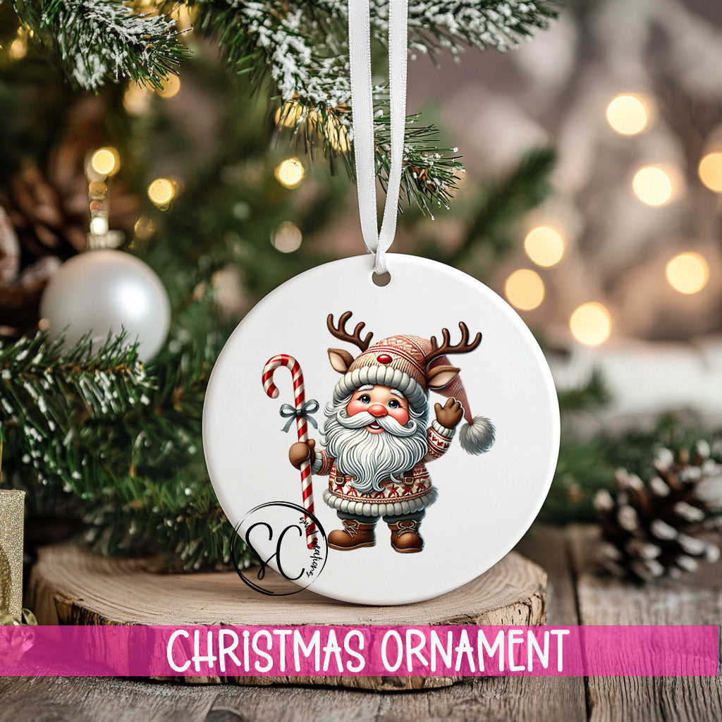 a christmas ornament hanging from a christmas tree