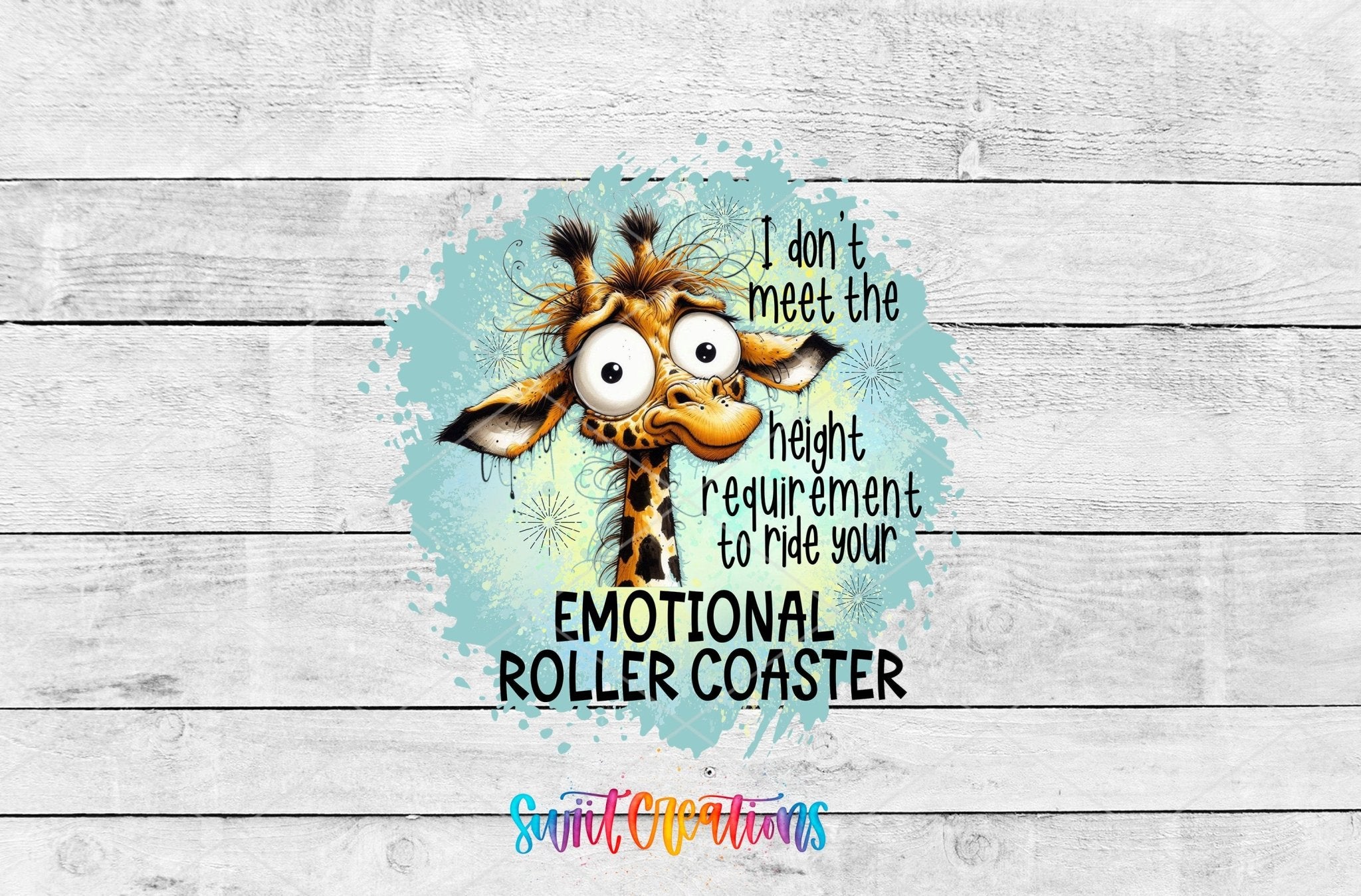 Swiit Creations UV DTF Emotional Roller Coaster transfer shown as the full artwork preview