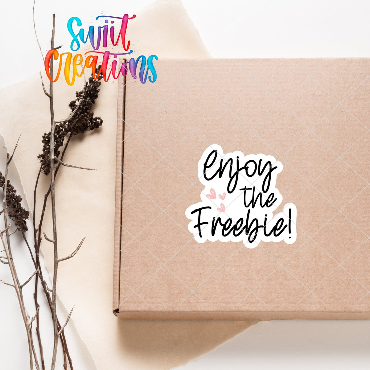Enjoy the Freebie Sticker | Free Gift Packaging Label | Small Business Vinyl Sticker Sheet | Happy Mail Sticker | SB47 - Swiit Creations