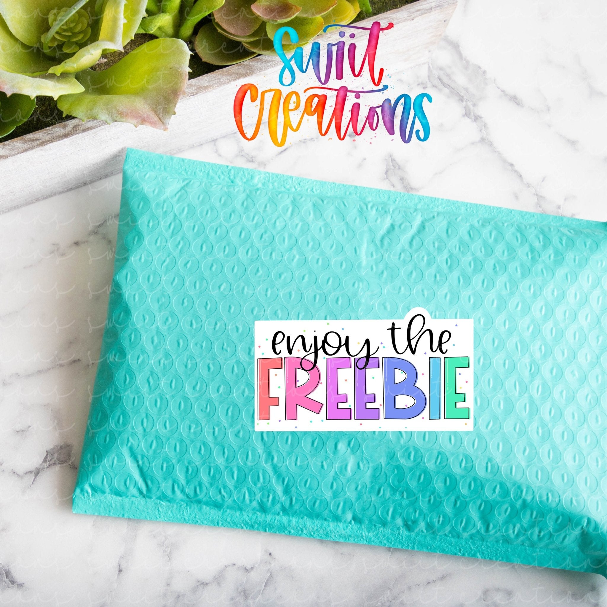 Enjoy the Freebie Sticker | Small Business Free Gift Sticker Sheet | SB63 - Swiit Creations