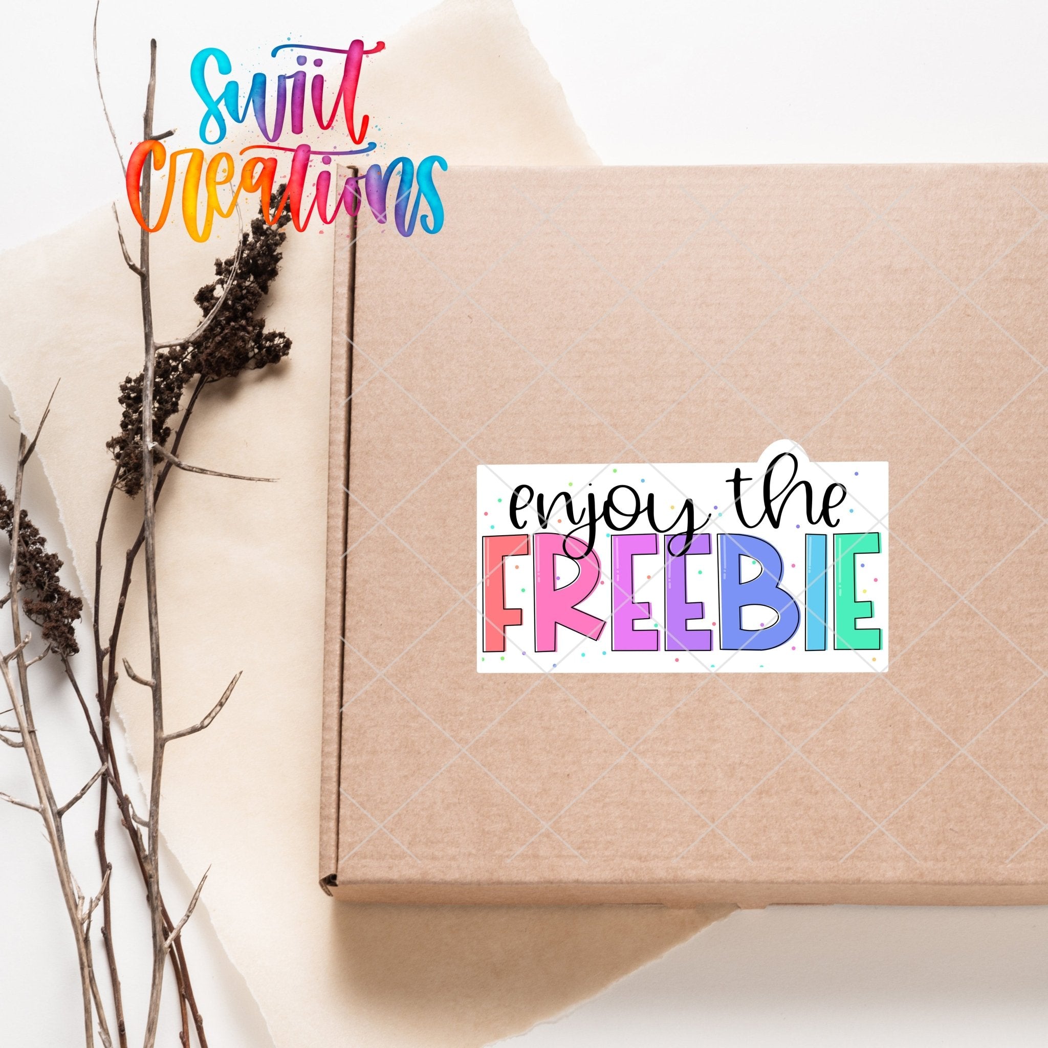 Enjoy the Freebie Sticker | Small Business Free Gift Sticker Sheet | SB63 - Swiit Creations