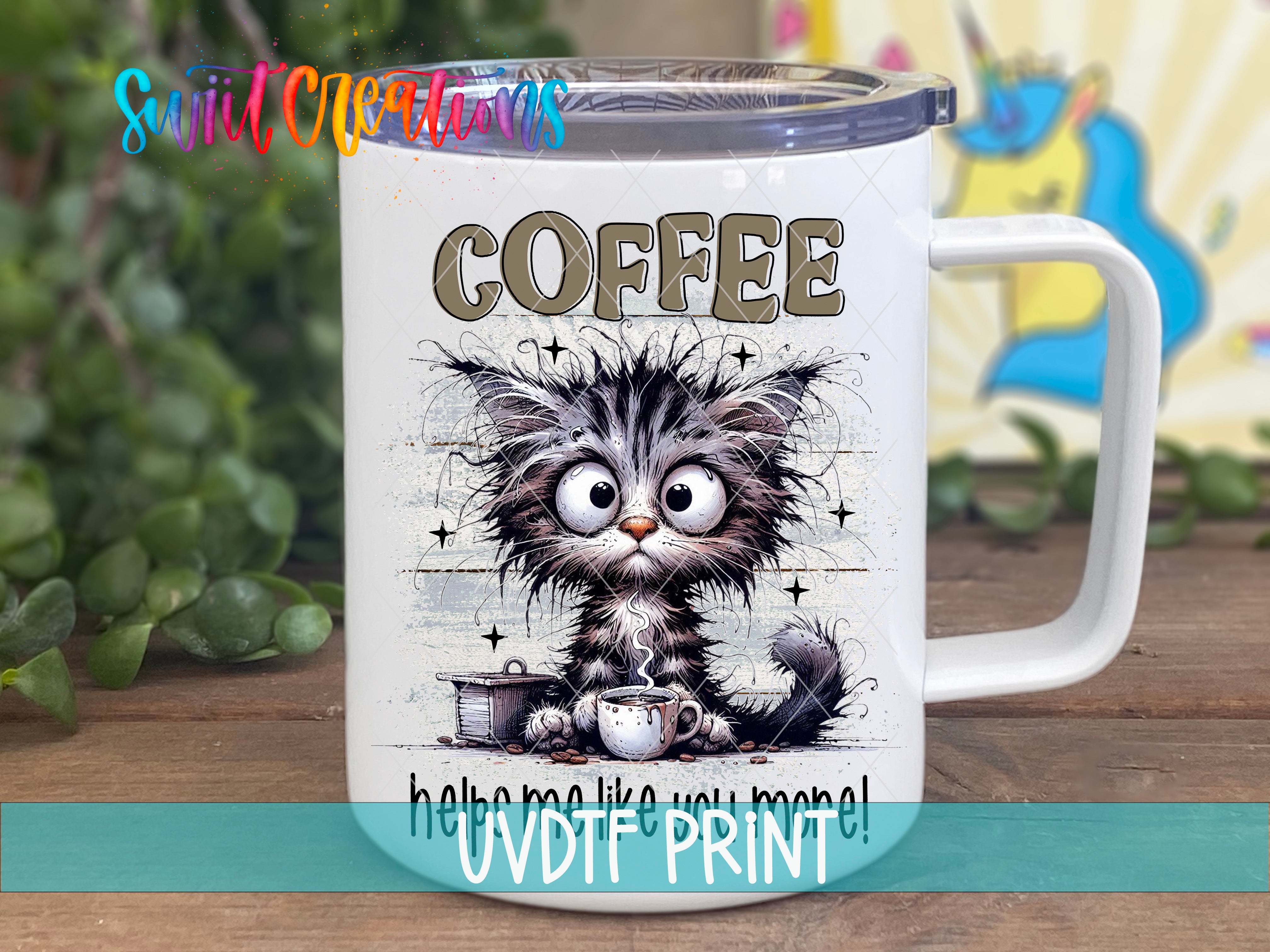 a coffee mug with a cat on it