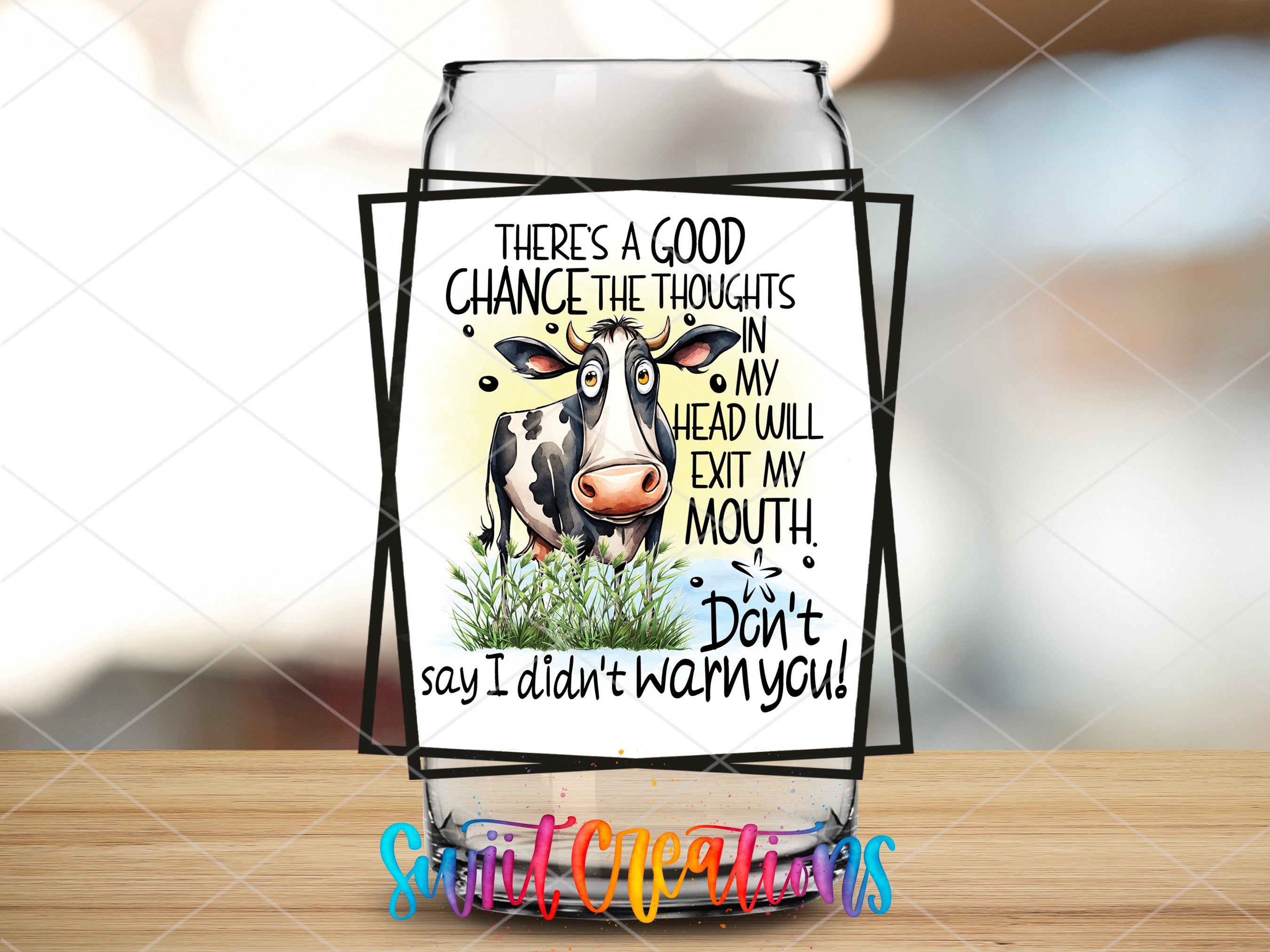 a card with a picture of a cow on it