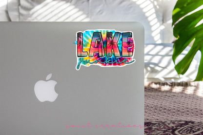 Lake Junkie sticker on the lid of a silver laptop